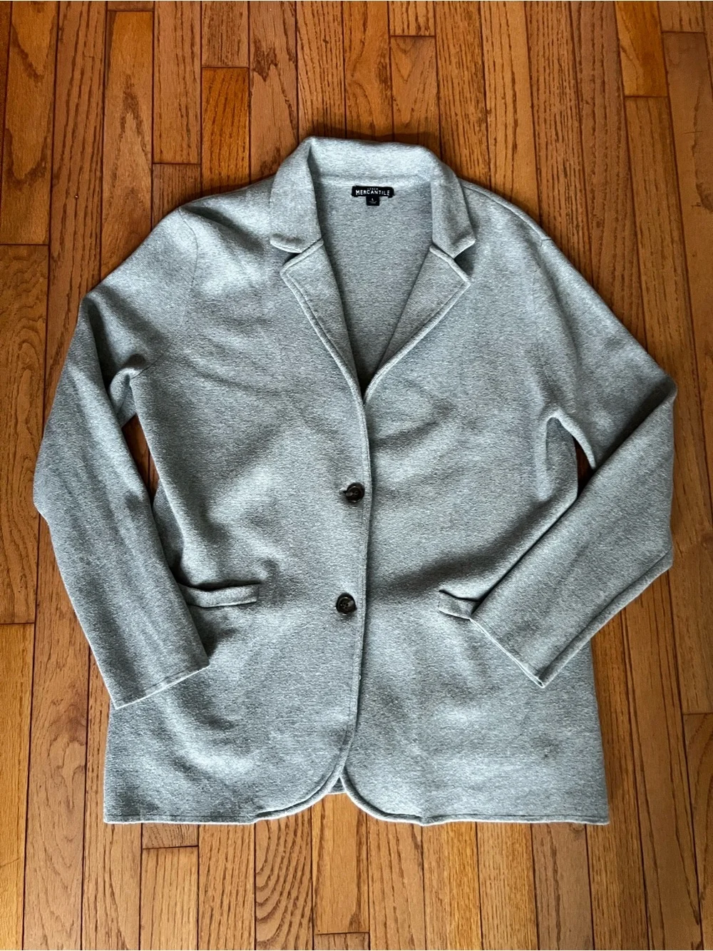 ❌SOLD❌J. Crew Mercantile Women's Gray Notch Collar Cotton Knit Sweater Blazer